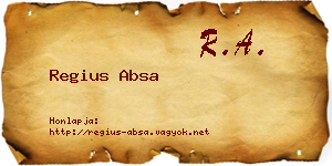Regius Absa névjegykártya